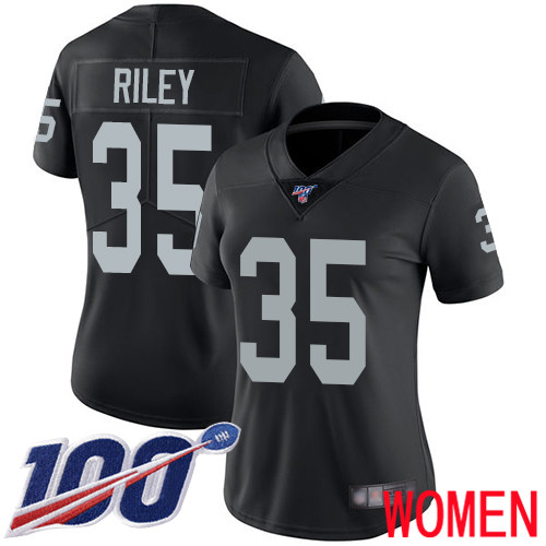 Oakland Raiders Limited Black Women Curtis Riley Home Jersey NFL Football #35 100th Season Vapor Jersey->youth nfl jersey->Youth Jersey